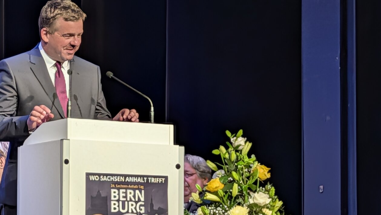 Ministerpräsident Sven Schulze beim Sachsen-Anhalt-Tag 2026 in Bernburg, Foto: OSV
